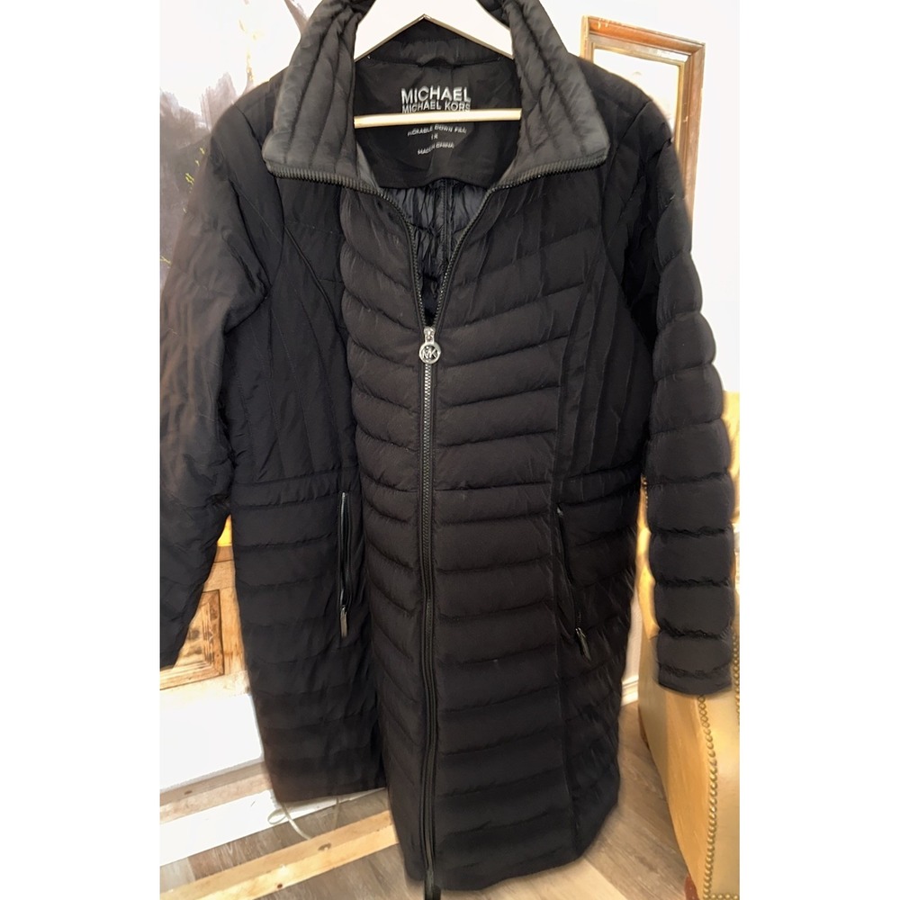 Michael Kors quilted puffer coat Packable Down Fill Large Black